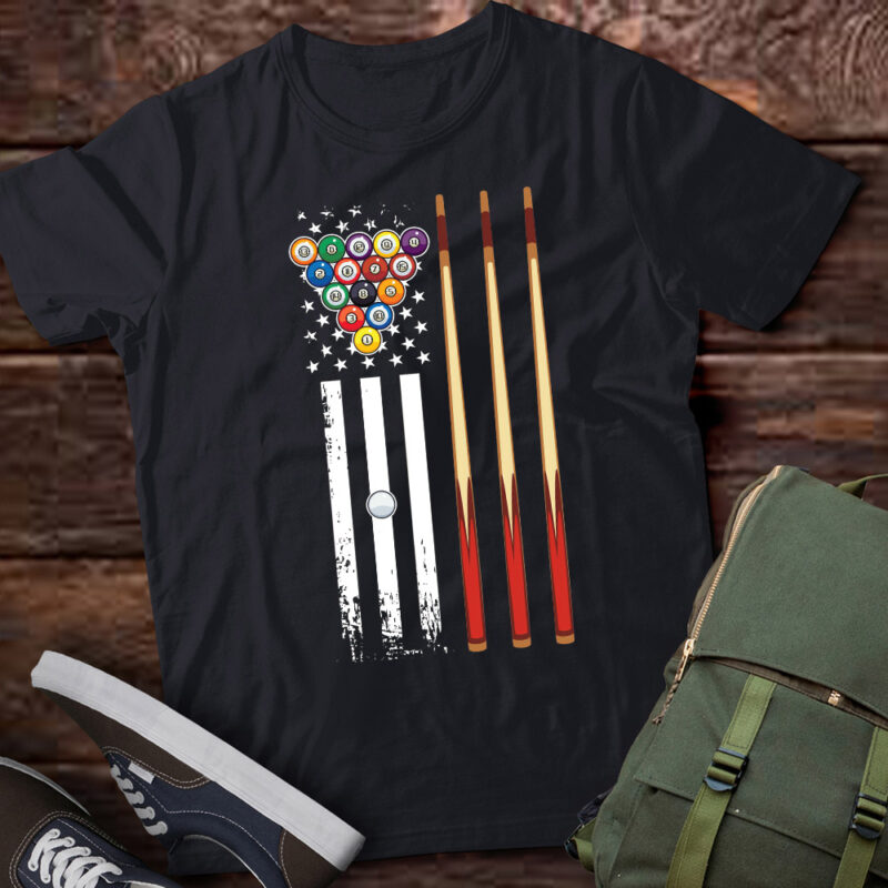 American Flag Billiard Pool Player Billiard Lover T-Shirt ltsp