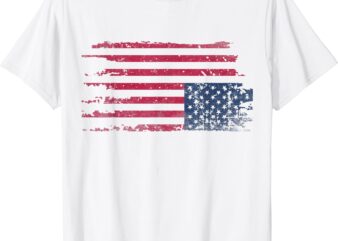 American Flag Distress Upside Down Patriotic 4th Of July T-Shirt