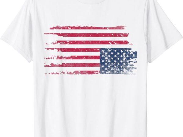 American flag distress upside down patriotic 4th of july t-shirt