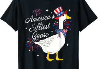 Americas Silliest Goose Fourth of July Silly Goose Fireworks T-Shirt