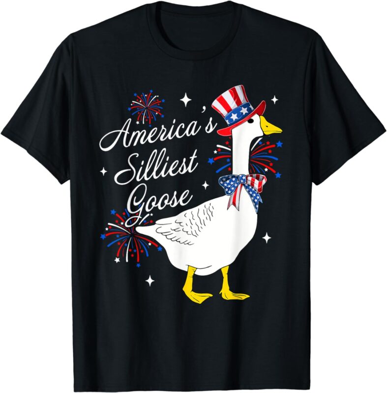 Americas Silliest Goose Fourth of July Silly Goose Fireworks T-Shirt