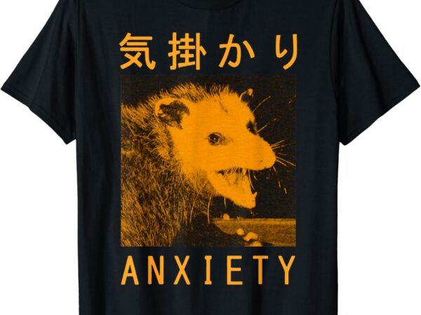 Anxiety japanese opossum, anxiety opossum japanese, anxiety opossum, anxiety opossums, vintage t shirt vector
