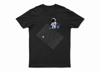 Astronaut Cleaning Space | Funny Space T-Shirt Design For Sale | All Files