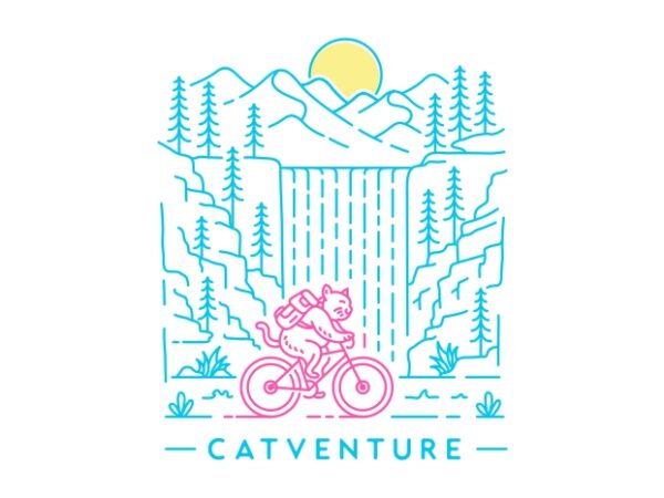 Catventure t shirt vector file