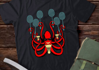 Badminton Octopus Cool Art For Men Women Sport T-Shirt ltsp
