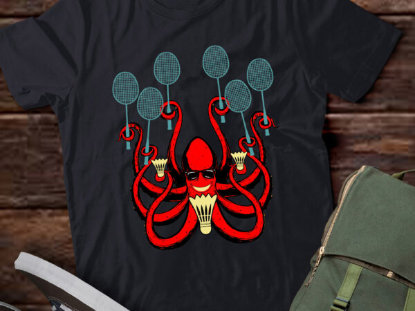 Badminton octopus cool art for men women sport t-shirt ltsp