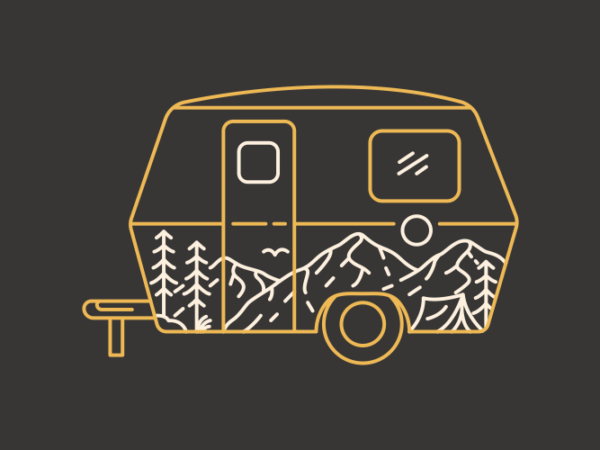 Adventure of camper van t shirt vector