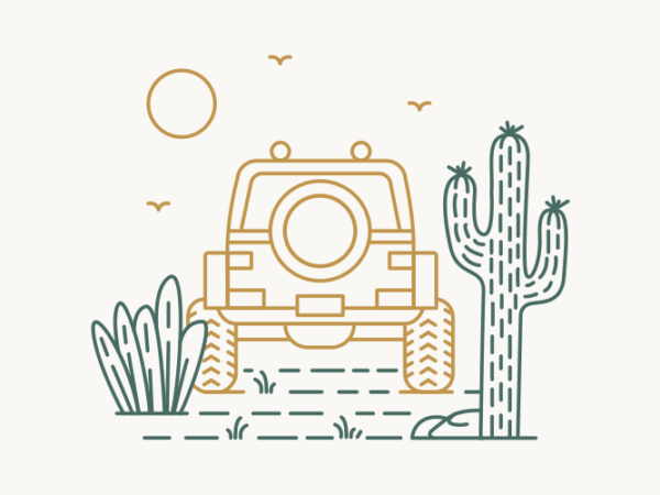 4×4 offroad adventure in the desert cactus succulent