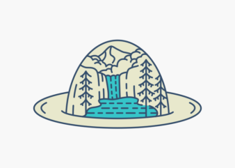 Adventurer Hat with Waterfall and Lake