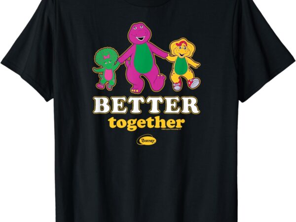 Barney – baby bop and bj better together trio holding hands t-shirt