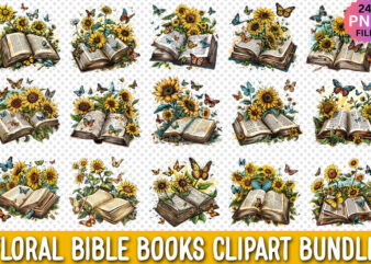 Bible books sublimation clipart bundle