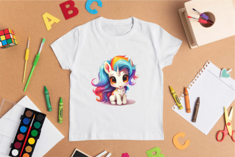 Bundle of rainbow animals. TShirt Sticker.