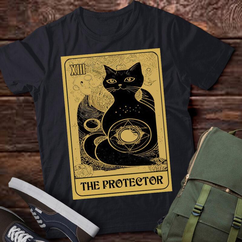 Black Cat Tarot Card The Protector, Love cat, black cat lover LTSD