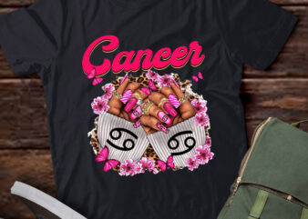 Black Women Nails Zodiac Birthday Cancer Queen T-Shirt ltsp