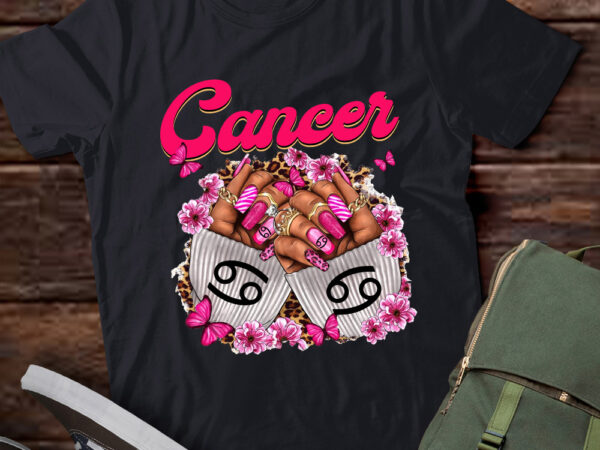 Black women nails zodiac birthday cancer queen t-shirt ltsp