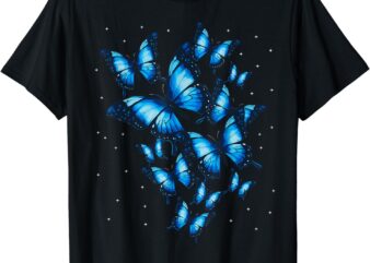 Blue Butterfly Art Beautiful Butterflies T-Shirt