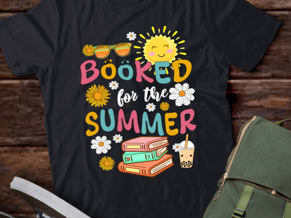 Booked for the summer bookish girly women’s book lover t-shirt ltsp