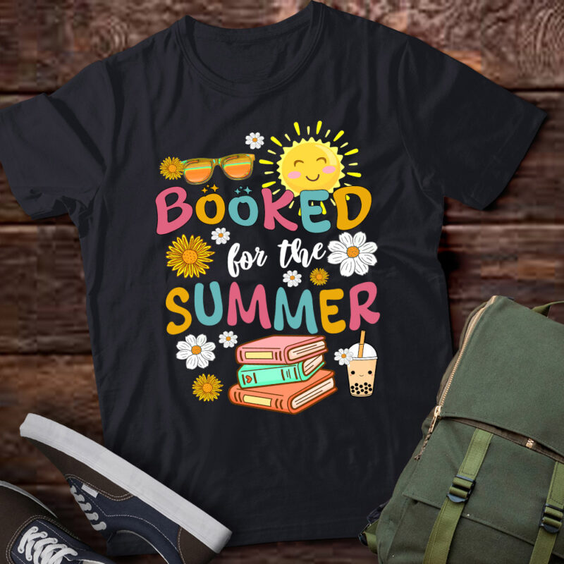 Booked for the Summer Bookish Girly Women’s Book Lover T-Shirt ltsp