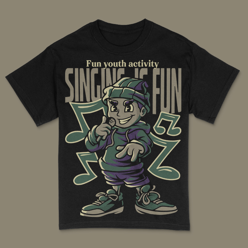 Singing is Fun T-Shirt Design Template