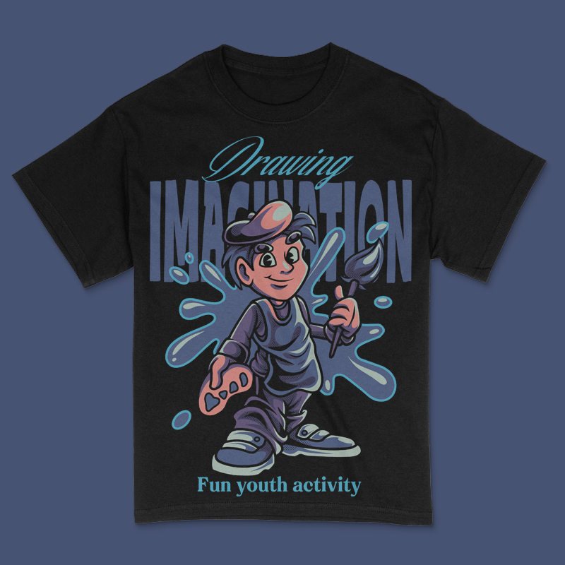 Drawing Imagination T-Shirt Design Template