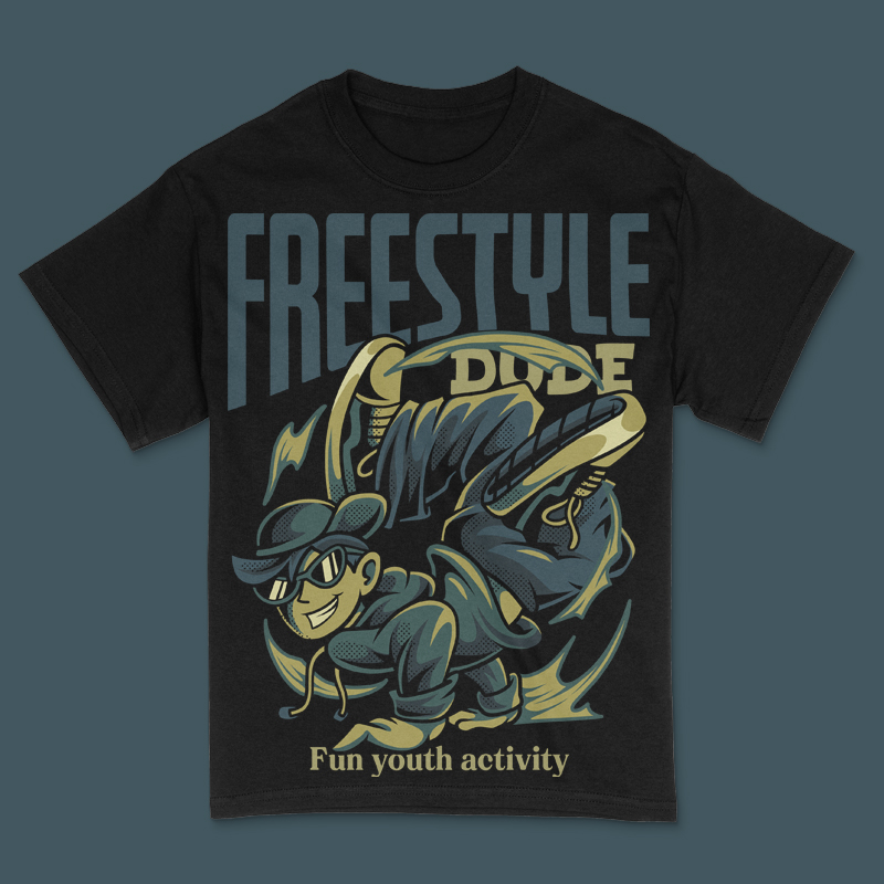 Freestyle Dude T-Shirt Design Template