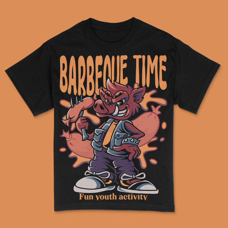 Barbeque Time T-Shirt Design Template