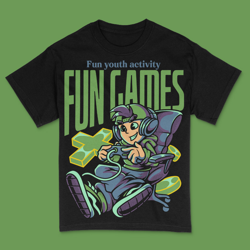 Fun Games T-Shirt Design Template