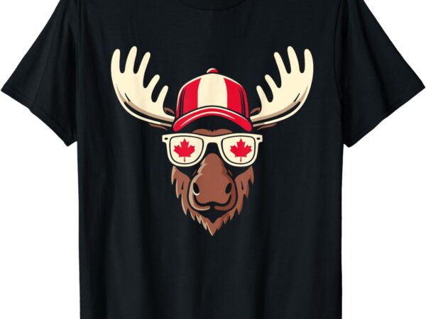 Canada day canadian flag maple leaf moose sunglasses t-shirt