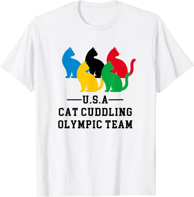 Cat Cuddling Olympic Team T-Shirt