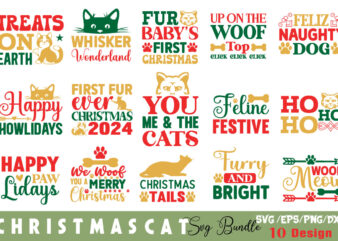 Cat christmas t-shirt bundle cat christmas svg bundle