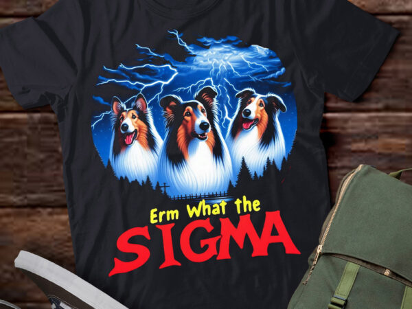 Lt-p2 funny erm the sigma ironic meme quote collies dog t shirt vector graphic