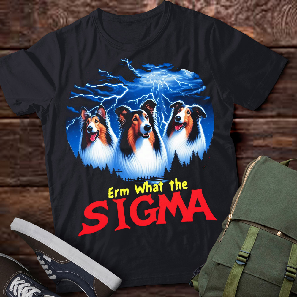 LT-P2 Funny Erm The Sigma Ironic Meme Quote Collies Dog - Buy t-shirt ...