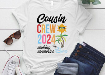 Cousin Crew 2024 Summer Vacation Beach, Family 2024 Cousin Crew LTSD t shirt vector file