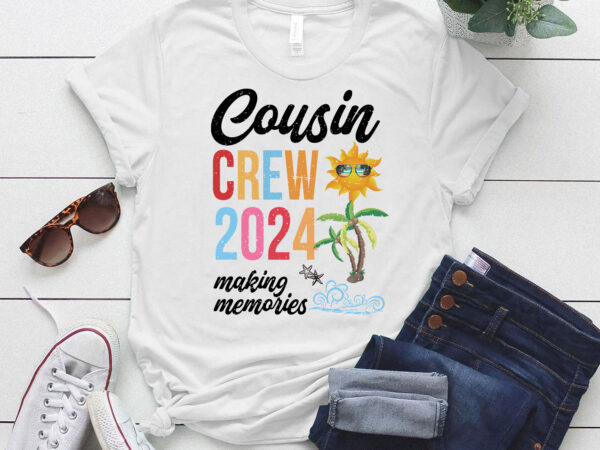 Cousin crew 2024 summer vacation beach, family 2024 cousin crew ltsd t shirt vector file
