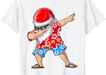 Dabbing Santa Christmas In July Boys Men Hawaiian Xmas Dab T-Shirt