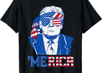 Donald Trump Shirt Merica Trump Sunglass US Flag 4th Of July T-Shirt