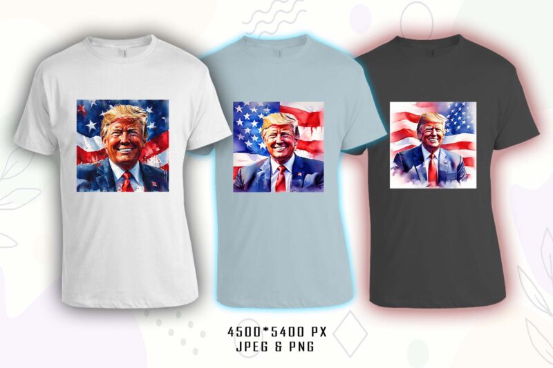 Donald Trump t-shirt design bundle with 20 png & jpeg designs – download instantly Donald Trump T-shirt Design Illustration T-shirt Clipart