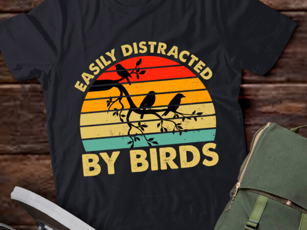 Easily distracted by birds bird watching retro vintage birds lts-d vector clipart