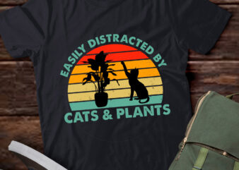 Easily Distracted by Cats and Plants Funny Cat Gardening lts-d