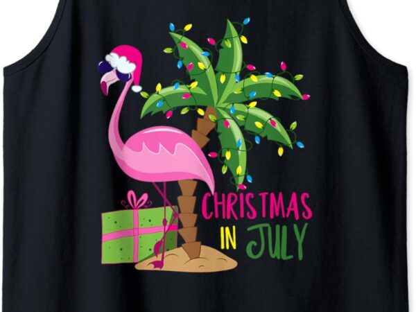 Flamingo sunglasses xmas beach tropical christmas in july tank top t shirt graphic design