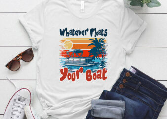Floats Your Boat Funny Pontoon Boat Summer Vacation Boating T-Shirt ltsp