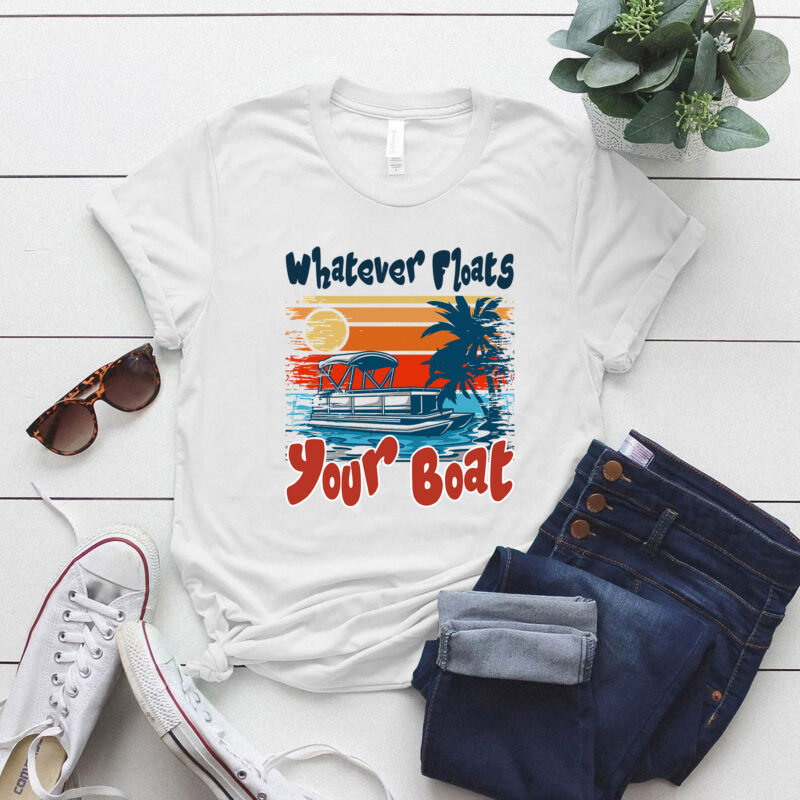 Floats Your Boat Funny Pontoon Boat Summer Vacation Boating T-Shirt ltsp