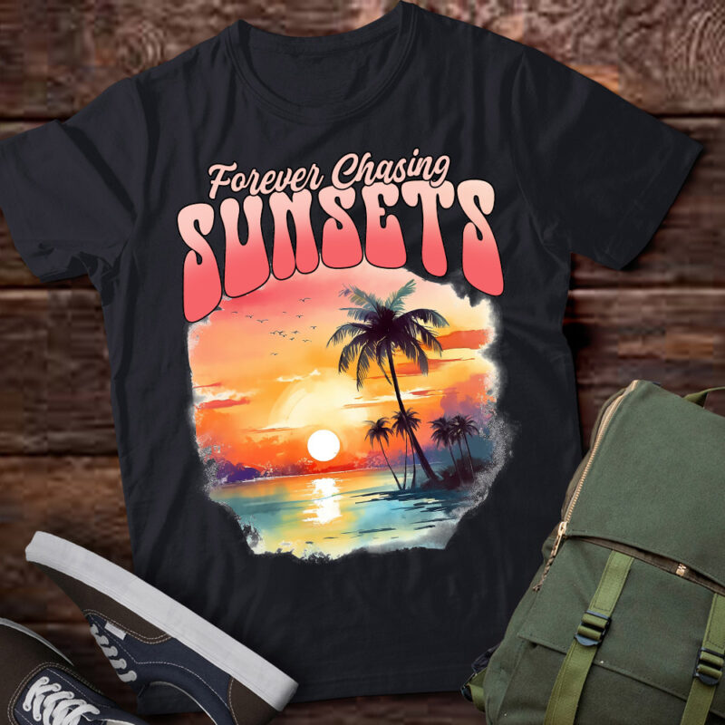 Forever Chasing Sunsets, Sunset Ombre Beach, Summer Vacation Travel LTSD