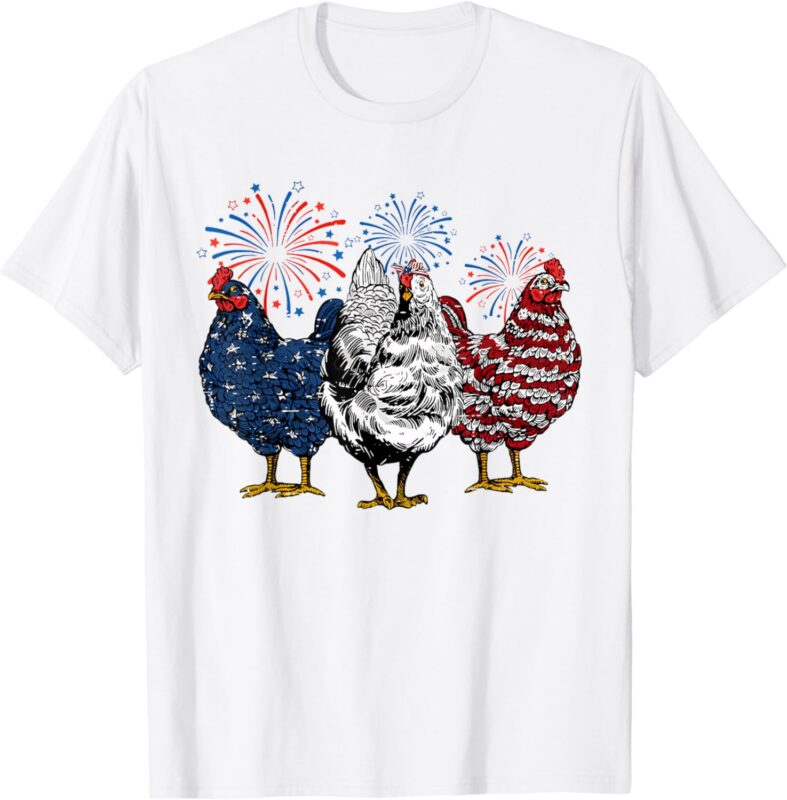 Funny Chicken 4th Of July Patriotic American Chicken Lover T-Shirt