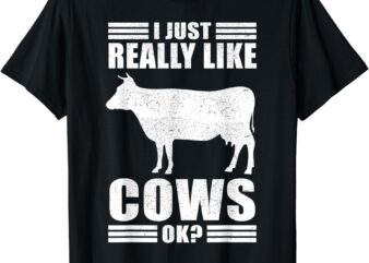Funny Cow Design For Men Women Boys Girls Farmer Cow Lover T-Shirt