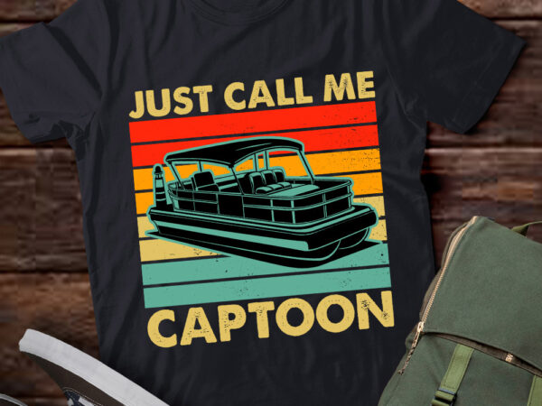 Funny pontoon retro vintage boat just call me captoon lts-d t shirt graphic design