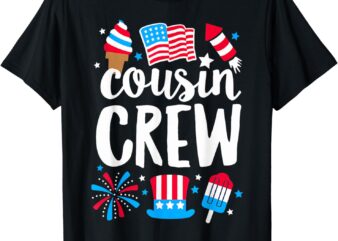 Funny Red White And Blue Cousin Crew 2024 Happy 4Th Of July T-Shirt