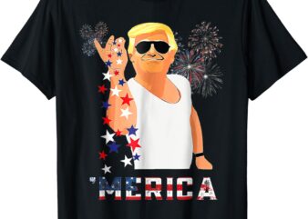 Funny Trump Salt Merica Freedom 4th of July USA Flag 2024 T-Shirt