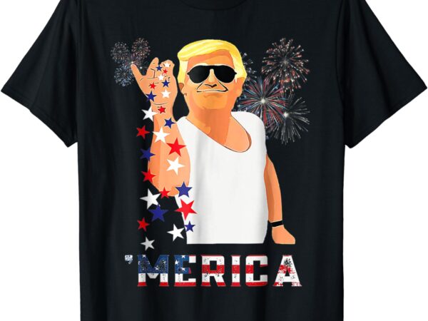 Funny trump salt merica freedom 4th of july usa flag 2024 t-shirt