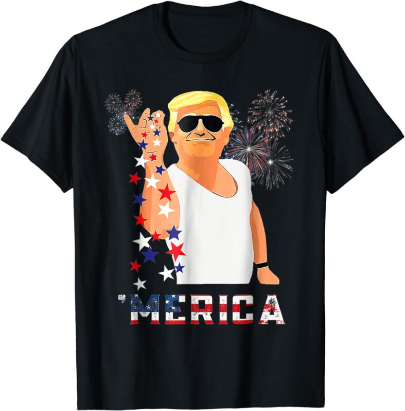 Funny Trump Salt Merica Freedom 4th of July USA Flag 2024 T-Shirt